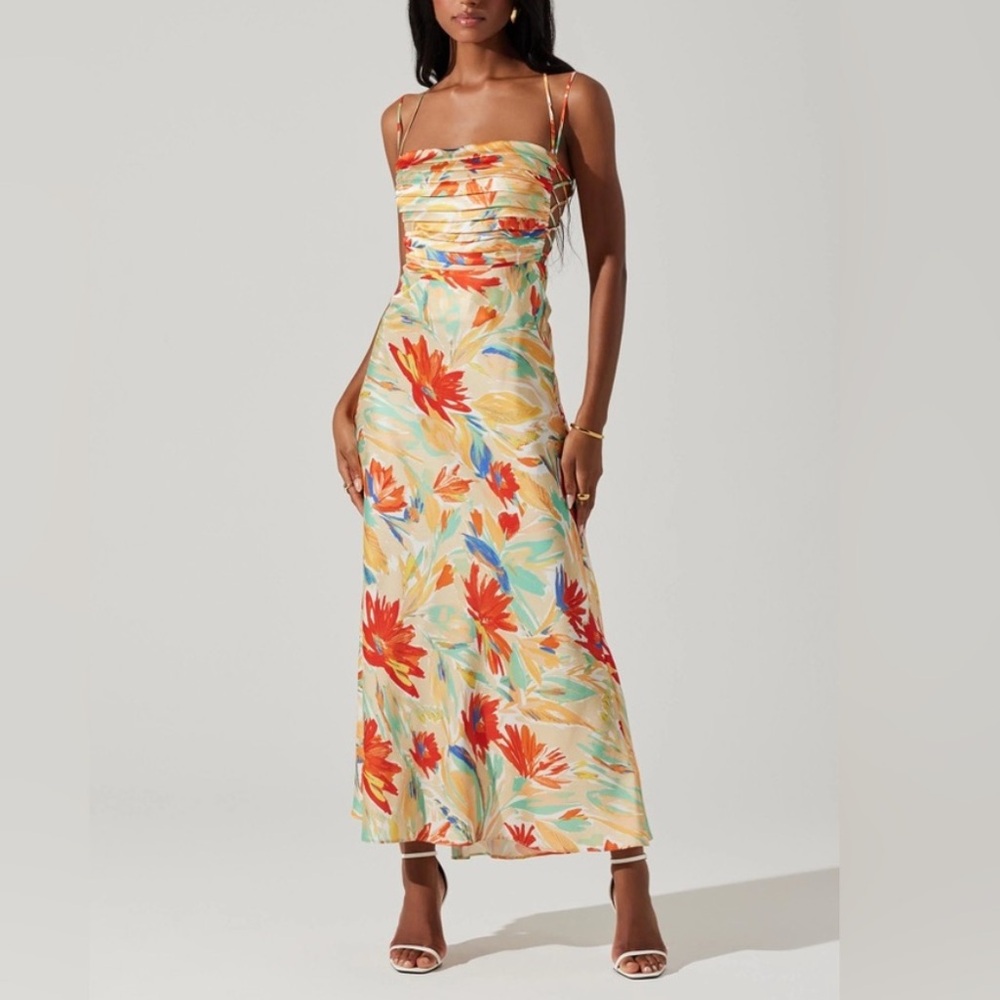 Astr Antlia Floral Maxi Dress - Orange